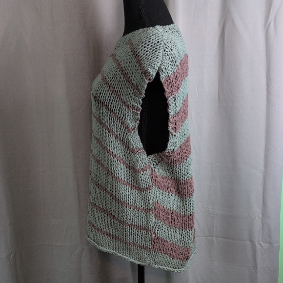 Free People Mint and Mauve Striped Knit Top. " Wave After Wave". - Picture 4 of 8